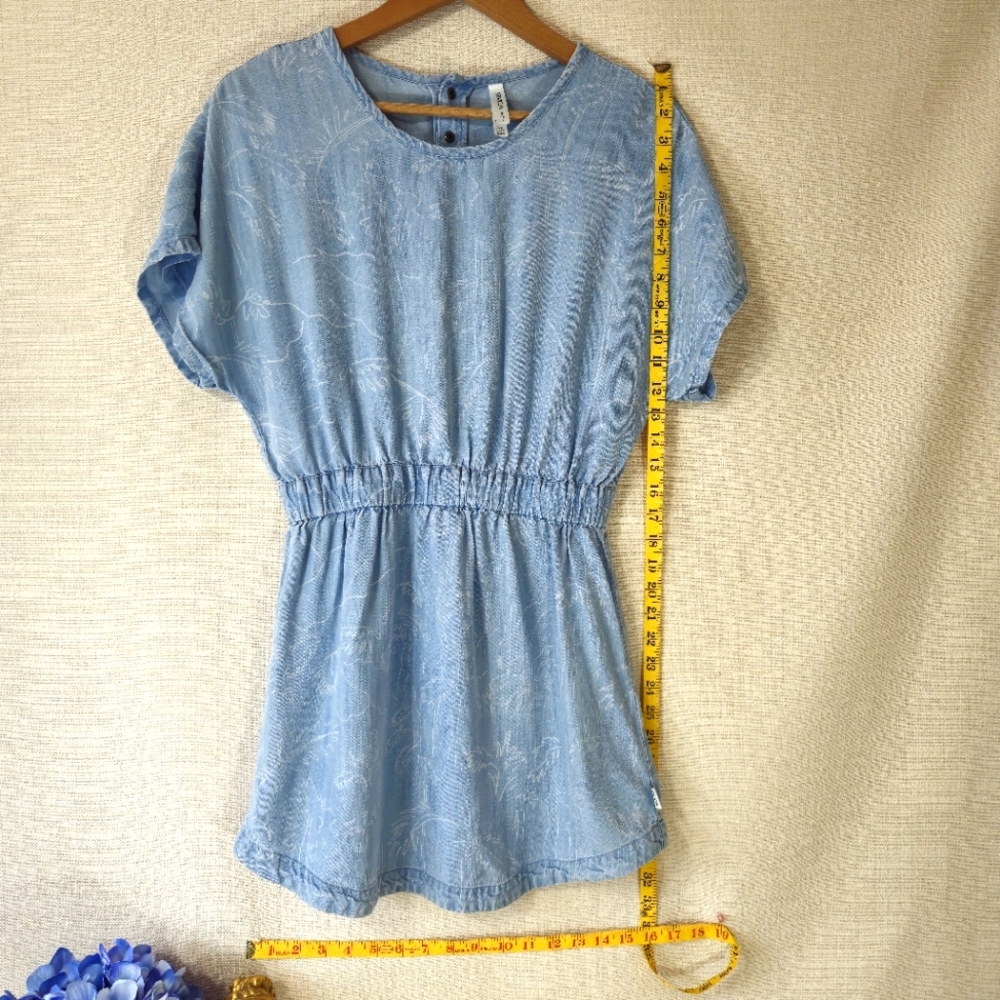 RVCA Nothing Left Printed Chambray Dress Size Small